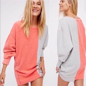 Free People Coloring In Pullover Sweatshirt Dress L